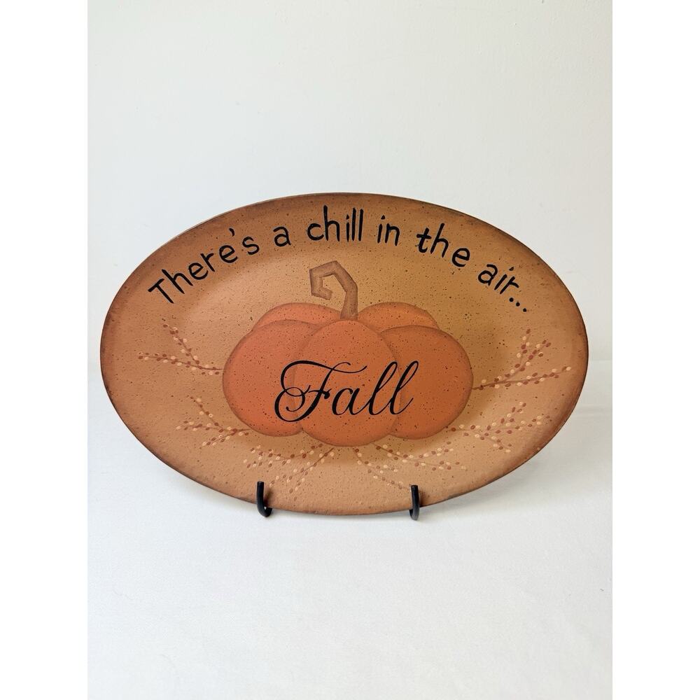 The Heart side Collection Barbara Lloyd Primitive Fall Decorative Plate - Picture 2 of 9